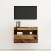 Mueble de TV de pared con luces LED Madera vieja 60x30x40 cm
