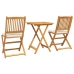 Conjunto de Comedor Exterior  Blanco Crema Madera Estándar