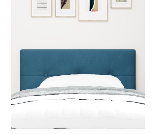 Cabecero  con botones y acolchado en terciopelo azul oscuro de 90 cm