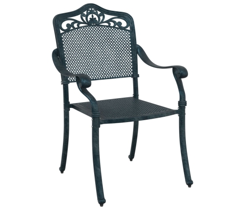 Set de Bistro de Jardín de 3 Piezas  Verde de Aluminio Fundido