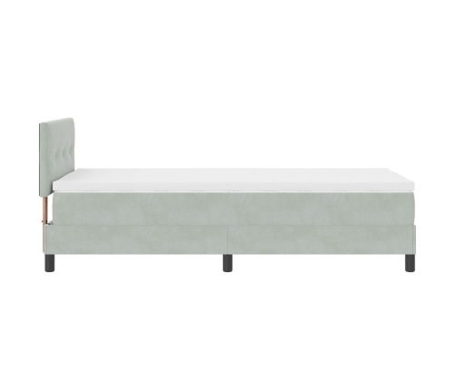 Cama con Somier  con Colchón Gris Claro 100x200 cm Terciopelo