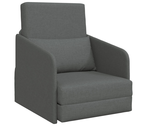 Sofá Cama de Piso  2-en-1 Gris Oscuro 65x80x83 cm Tela