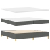 Cama con Box Spring y Colchón Gris Oscuro 200x200 cm Tela