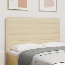 Cabecero Diseño Líneas Crema 160 cm Tela