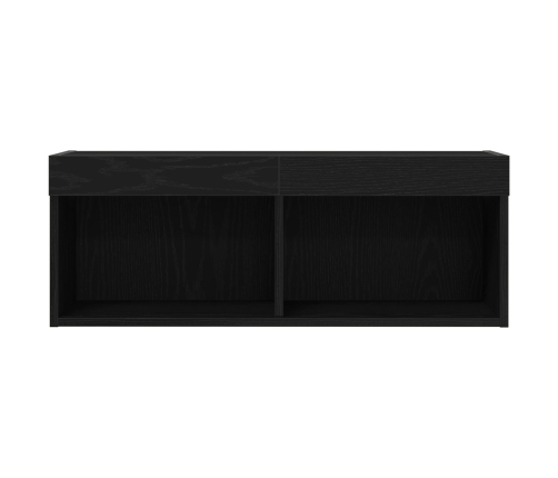 Muebles para TV  con luces LED 2 pcs Roble Negro 80x30x30 cm