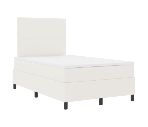 Cama con Base de Resorte  con Colchón Crema 120x200 cm Tela de Pana