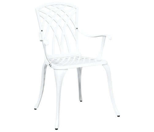 Sillas de Jardín  2 pcs en Aluminio Fundido Blanco