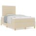 Cama con Base de Resortes y Colchón Crema 120x200 cm Tela