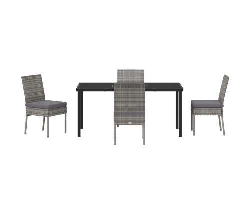 Set de Comedor de Jardín de 5 Piezas  Gris Poliratán
