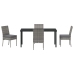 Set de Comedor de Jardín de 5 Piezas  Gris Poliratán