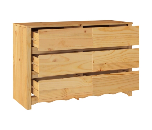 Cómoda  ""DRAMMEN"" 111x43x73,5 cm de Madera Sólida de Pino