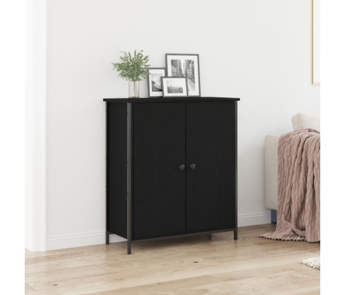 Aparador  Roble Negro 70x30x80 cm Madera Ingenierizada y Acero