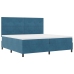 Cama Box Spring  con Colchón Azul Oscuro 200x200 cm Terciopelo