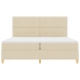 Cama con Box Spring y Colchón Crema 200x200 cm Tela