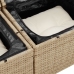 Sofá de jardín  9 piezas con cojines beige de ratán PE y acacia, Comedor de jardín  3 piezas con cojines beige de ratán PE y acacia
