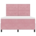 Cama Box Spring  con colchón Rosa 140x190 cm Terciopelo