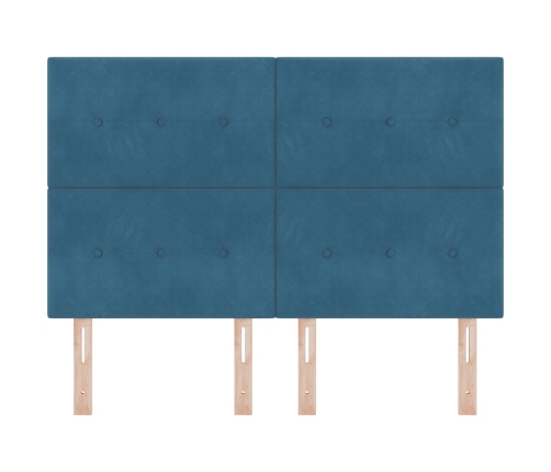 Cabecero  con botones, azul oscuro, 160 cm, terciopelo