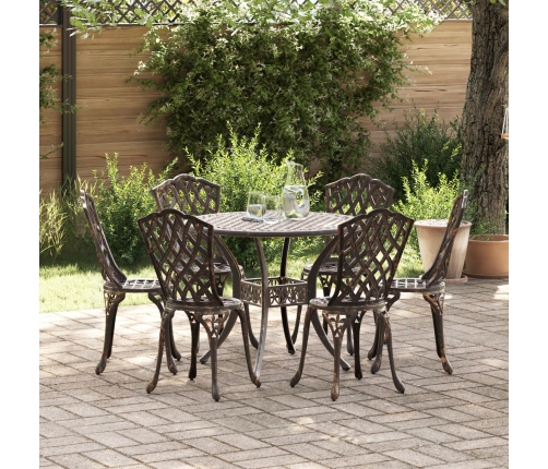 Conjunto de Comedor de Jardín de 7 Piezas de  en Aluminio Fundido Bronce