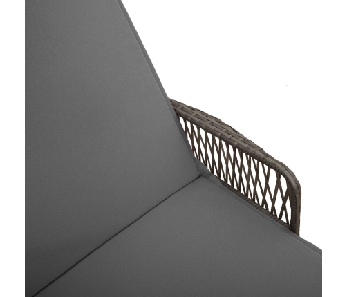 Tumbona  Gris y gris oscuro Ratán PE 157 x 55 x 92 cm Tumbona