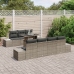 Conjunto de Sofá de Jardín  8 Piezas Gris, Ratán Oscuro