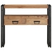 Mesa de Consola  Negra 90x33x75 cm de Madera Maciza de Acacia y Metal