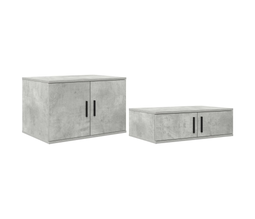 Estructura de Cama de Almacenamiento Gris Concreto 100x200 cm