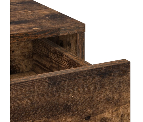Mesa de Tocador  con Luces LED Roble Ahumado 50x41x135 cm