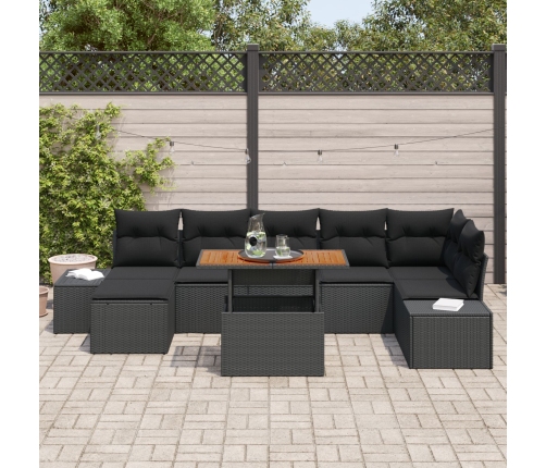 Conjunto de Sofá de Jardín  Conjunto de 8 Negro