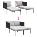 Tumbona  con cojines para 2 personas Anthracite 115x153x69,5 cm Acero