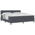 Cama Box Spring  con Colchón Gris Oscuro 200x200 cm Tela de Corduroy