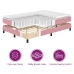 Cama Box Spring  con Colchón Rosa 140x190 cm Terciopelo