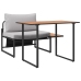 Conjunto de Comedor de Jardín de 2 Piezas Silla Individual con Cojines Gris Claro