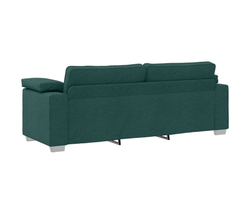Conjunto de sofá de 2 piezas con cojines en tela verde oscuro