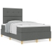 Cama con Base de Resortes  y Colchón Gris Oscuro 120x200 cm Tela