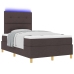 Estructura de Cama con Colchón Marrón oscuro Tela 120 x 200 cm