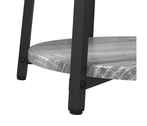 Mesa Lateral  2 pcs Gris Sonoma de Madera y Metal
