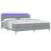 Cama con Base  con Colchón y Luz LED Gris Claro 200x200 cm Tela