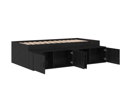 Estructura de Cama con Almacenamiento  Roble Negro 90x190 cm