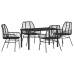 Set de Comedor de Jardín de 5 Piezas Poliratán Negro