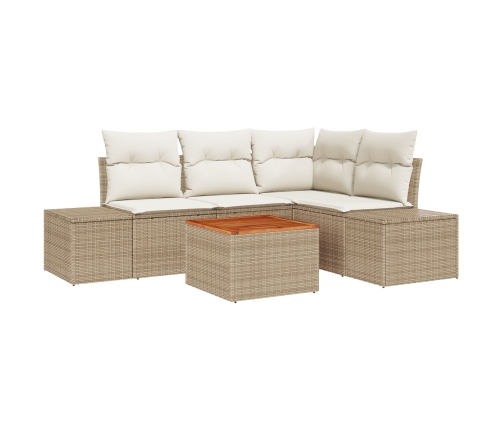 Conjunto de Sofá de Jardín  Juego de 5 Beige y crema