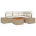 Conjunto de Sofá de Jardín  Juego de 5 Beige y crema