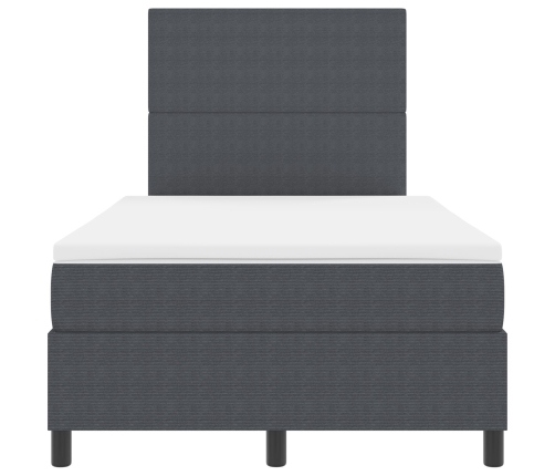 Cama con Base y Colchón Gris Oscuro 120x200 cm Tela de Pana