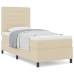 Cama con somier  con colchón crema 90x200 cm tela