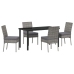 Juego de Comedor de Jardín  5 Piezas Gris Poliratán