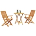 Juego de Bistro Plegable de 3 Piezas de Madera Maciza de Acacia