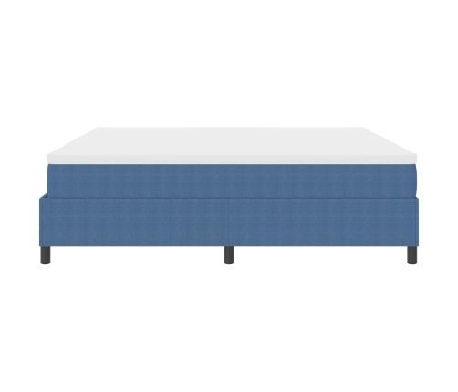 Cama con Somier de  Azul 200x200 cm Tela de Pana