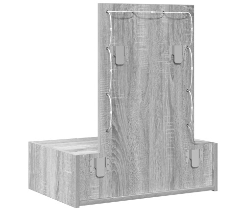 Mesa de tocador colgante  con luces LED Gris Sonoma
