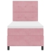 Cama con Base de Resortes con Colchón Rosa 90x200 cm Terciopelo