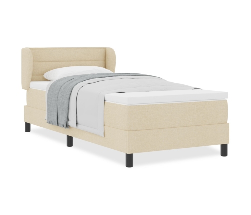 Estructura de Cama con Colchón Crema Tejido 100 x 200 cm
