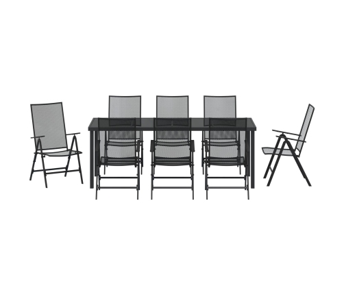Set de Comedor de Jardín  de 9 Piezas Acero Antracita